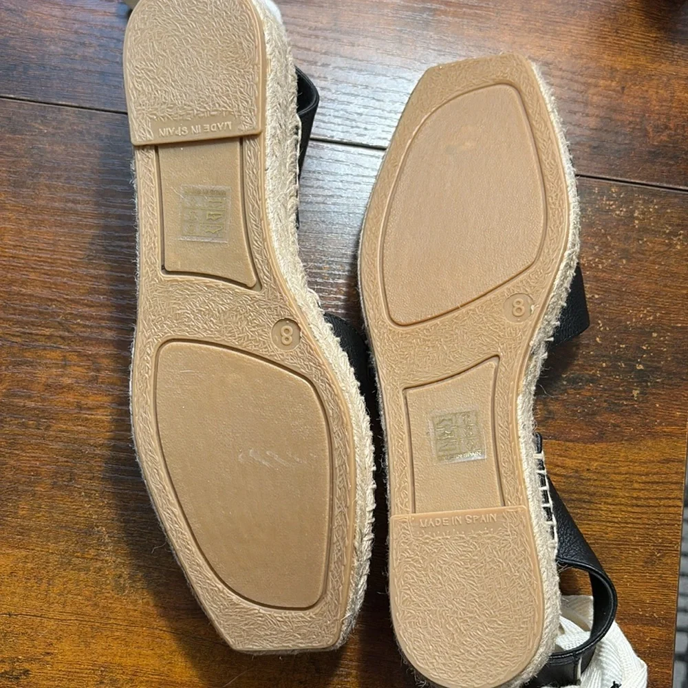NEW Everlane Black Leather D'Orsay Espadrille Flat
